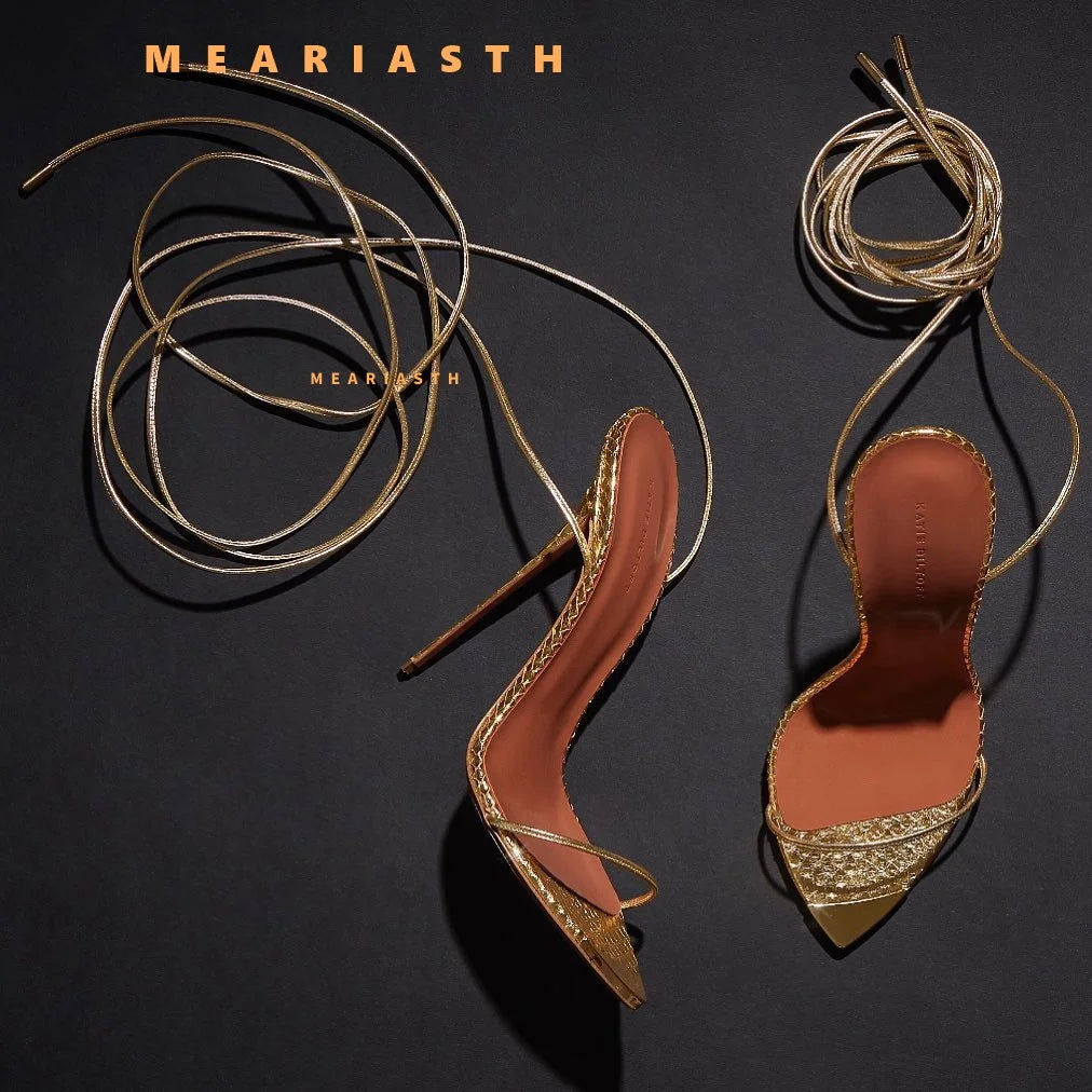 big size 35-44 New 12cm pointed open toe strap slim strap sexy super high heels sandals slim heel versatile sandals for women