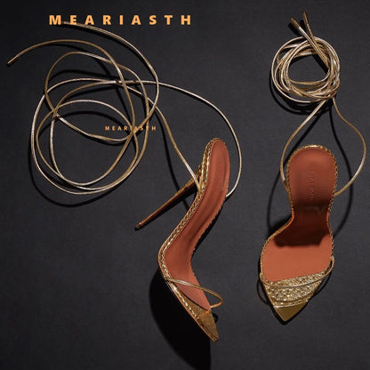 big size 35-44 New 12cm pointed open toe strap slim strap sexy super high heels sandals slim heel versatile sandals for women