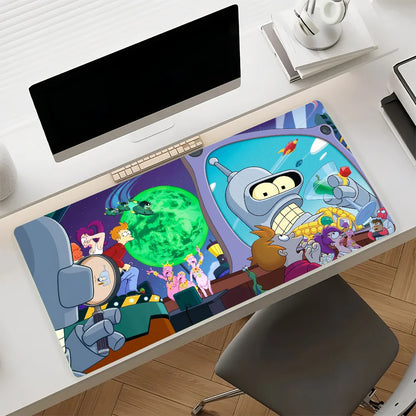 Cartoon F-Futurama-S Mouse Pad Non-slip Rubber Gamer Balance Computer Mat Decoracion Deskmat Laptop Office Large