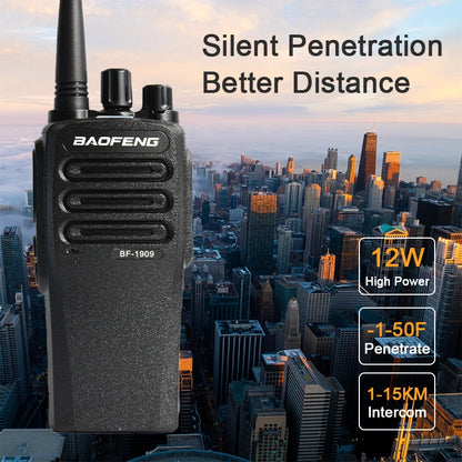 1/2PCS BaoFeng BF 1909 12W High Power Walkie Talkie Long Range UHF Two Way Radio Type C Charging Transmitter Upgrade UV 5R UV 82