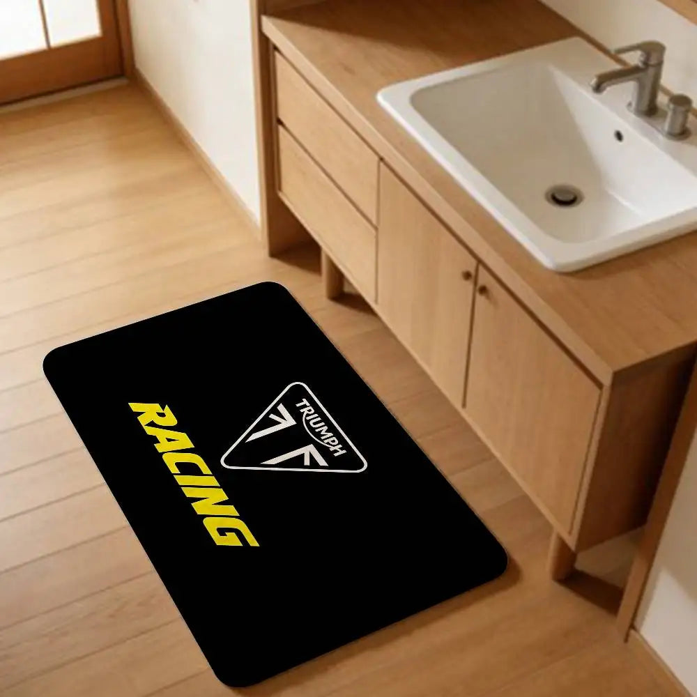 T-Triumph Motorcycle Logo Room Mats Retro Multiple Choice Living Room Kitchen Rug Non-Slip Welcome Rug