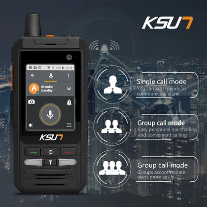 Compatible With ZELLO Walkie Talkie Phone 4G Android WIFI Blue-Tooth Touch Screen Two Way Radio Global Long Range KSUN ZL20