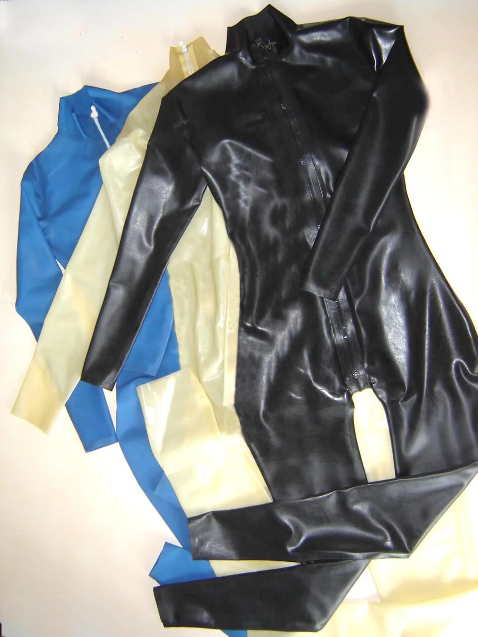 Brand New Latex Rubber Classic Bodysuit 3-way Zipper Catsuit Skin-friendly Jumpsui Stretchy Tights S-XXL