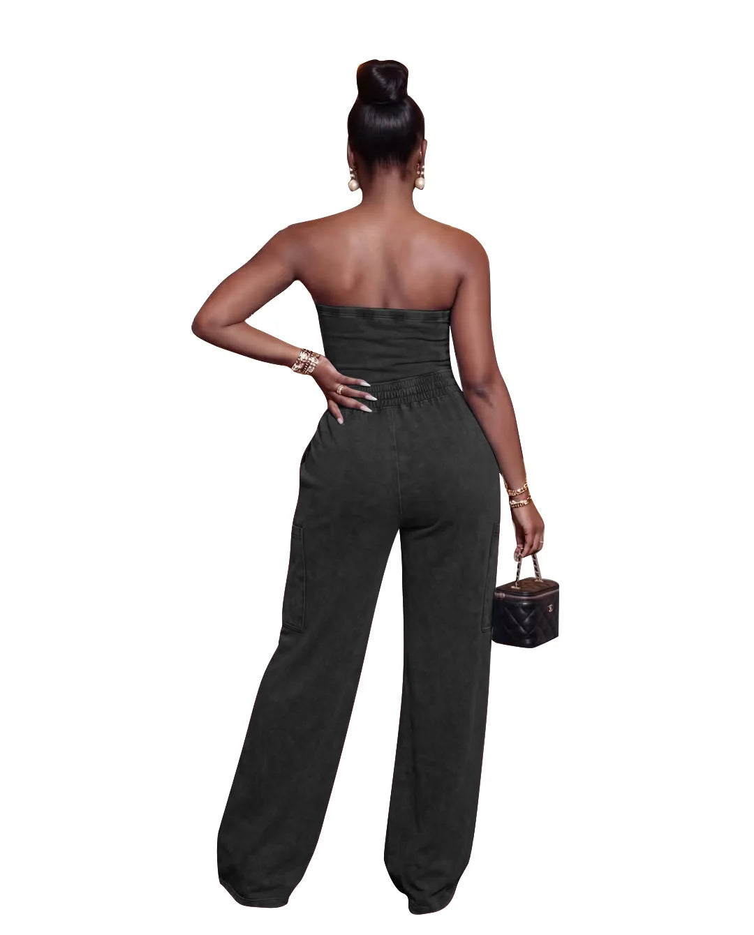 Jumpsuits Women One Piece Sleeveless Strapless Overalls Long Pants Elastic Waist Rompers Y2k Streetwear Jumpsuit Work 2026