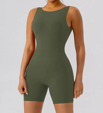 GACVGA Yoga Tracksuit Playsuit One Piece Sexy Fitness Rompers Workout Clothes Women Gym Sport Buttock Active Jumpsuit