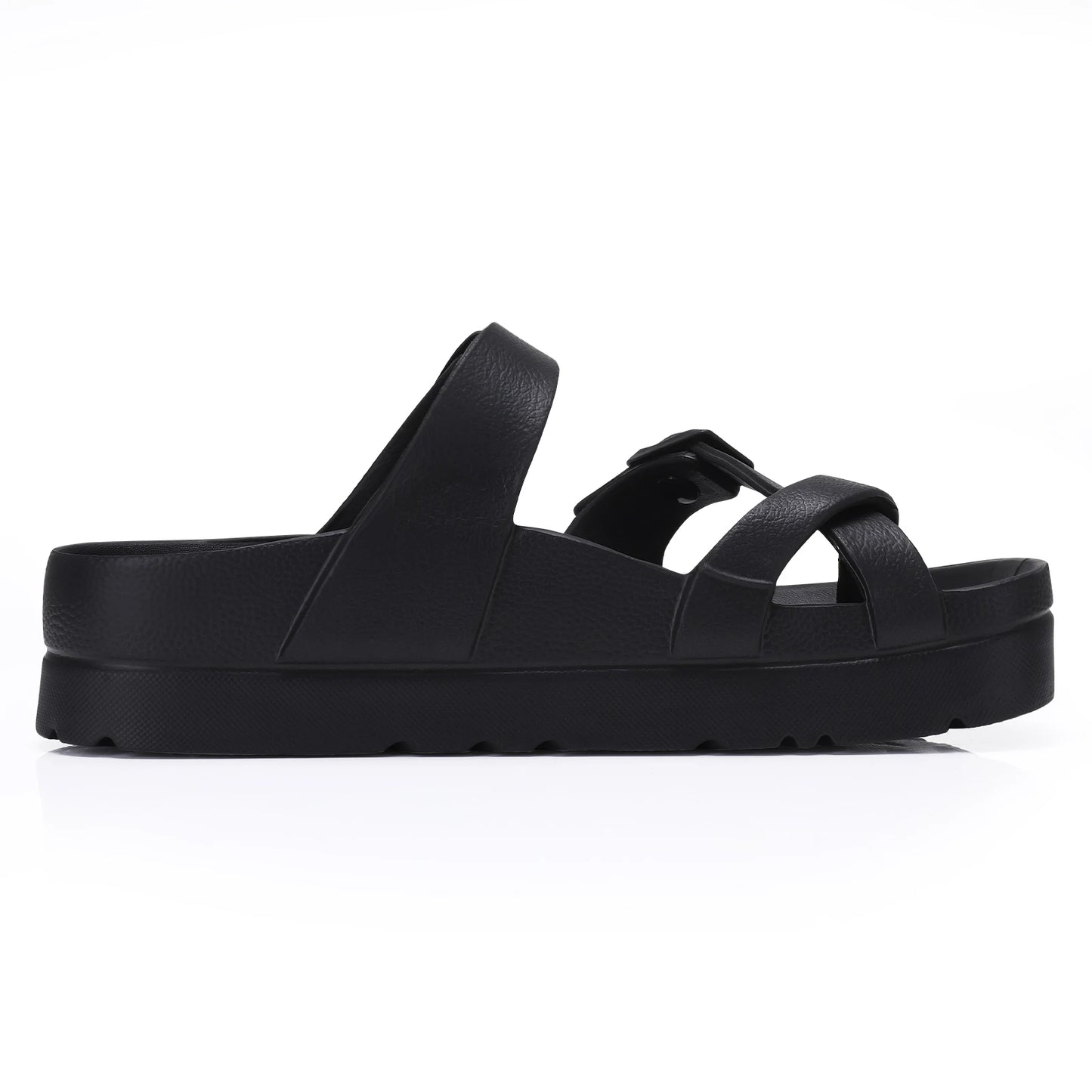 Shevalues Casual Women's Sandals With Arch Support Anti-slip Fashion New Slides Soft Sole Beach Slippers With Adjustable Buckle