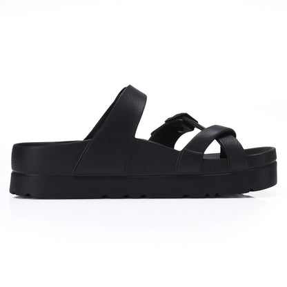 Shevalues Casual Women's Sandals With Arch Support Anti-slip Fashion New Slides Soft Sole Beach Slippers With Adjustable Buckle