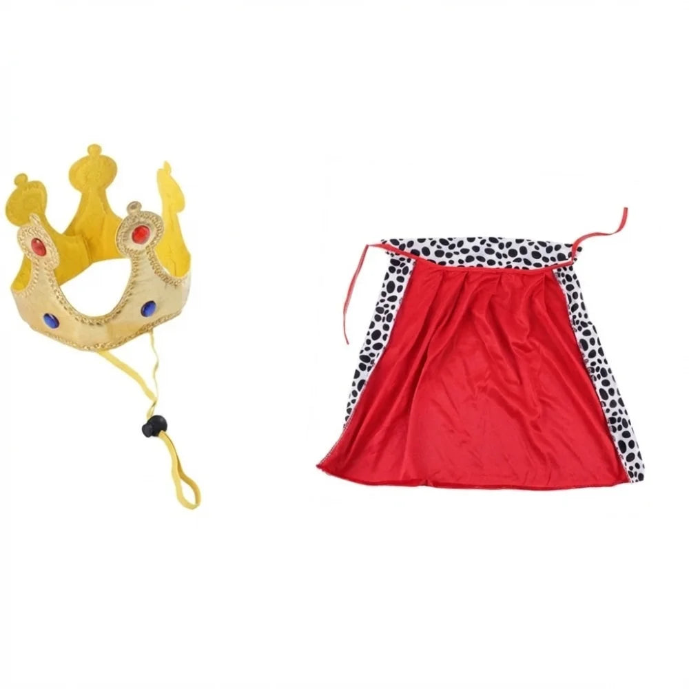Adjustable Dog King Cloak Velvet Trimmed Cozy Plush Dog King Cape With Crown Breathable Pet Costume For Small Medium Large Dogs