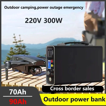 Portable Power Station 300W 220V, Solar Generator 70000mAh 90000mAh LiFePO4, Portable Battery for Camping and RV