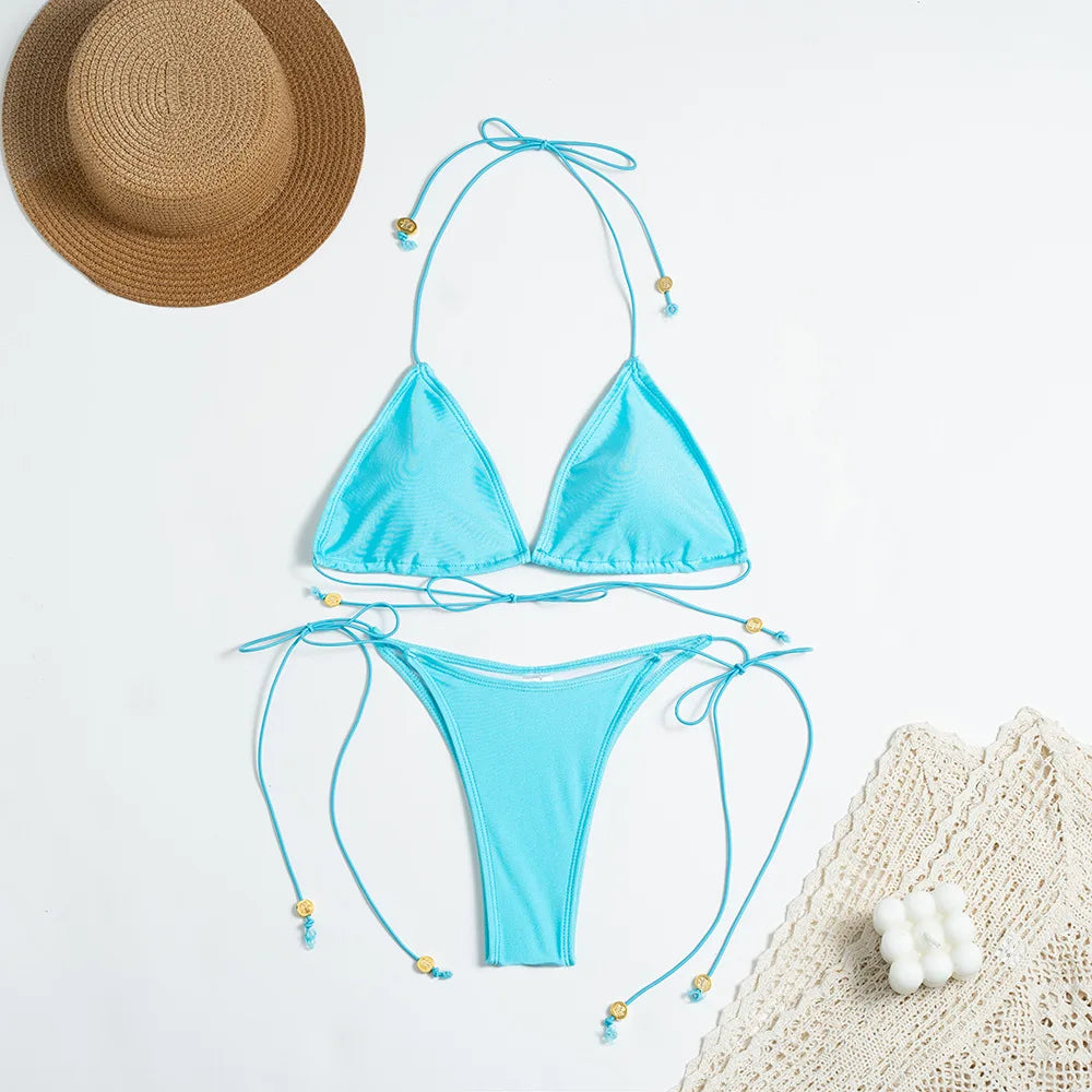 Two Piece Suit Bikinis 2026 Women Swimsuit Push Up Bathing Suit Sexy Bikinis Sets Swimwear Print Beachwear Solid Biquinis