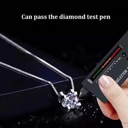Moissanite Diamond Bull Head Square Pendant Necklace Real 925 Sterling Silver Fine Jewelry Gift for Women