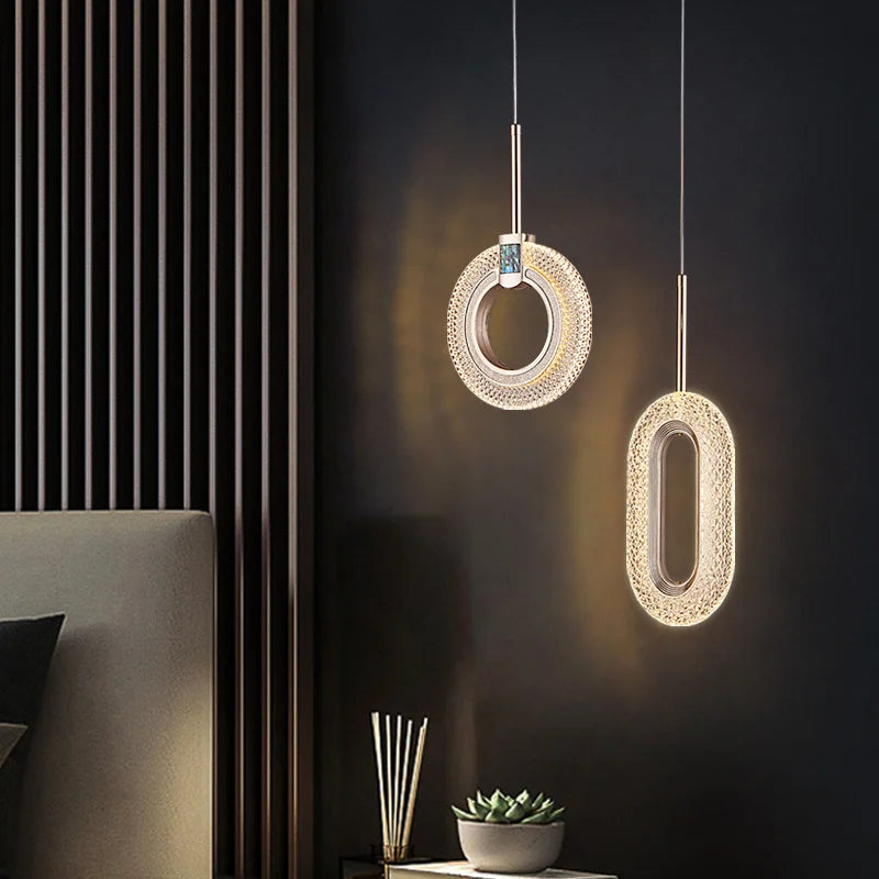 Modern Crystal LED Pendant Lamps Indoor Lighting For Home Decor Led Lights Living Room Bedroom Bedside Hanging Lamp