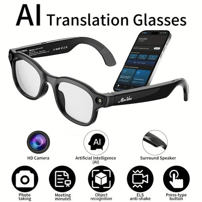 800W HD AI Smart Glasses with Camera, 1080P HD Video Recording, AI Assistant, Real-Time Translation, with Color-Changing Lenses