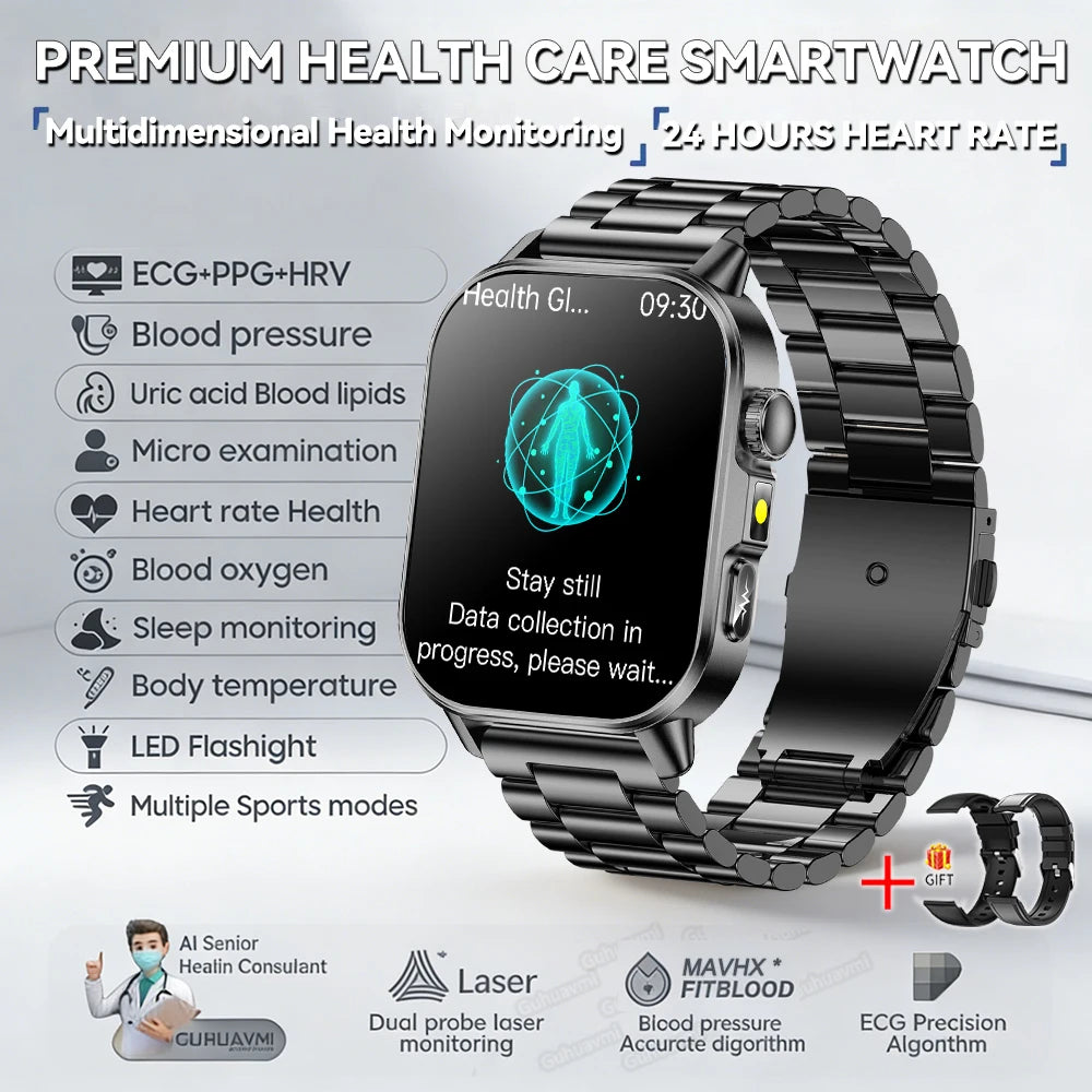 New Precise Health Care Smart Watch ECG+HRV Uric Acid Blood Lipids Emotional Perception Bluetooth Call Smartwatchs For Men Women