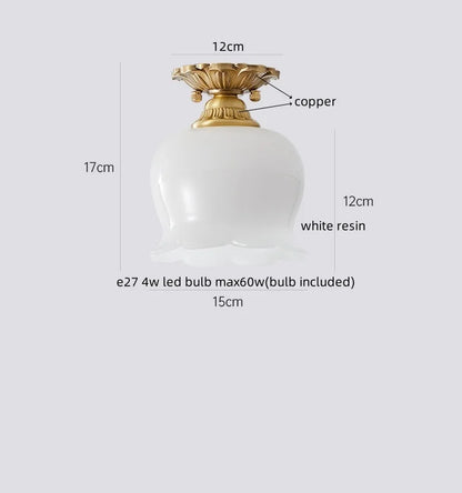 IWHD Home Lighting LED Ceiling Lights Decoration Aisle Porch Living Room Light Fixtures Nordic Ceiling Lamp Resin Copper Lustres