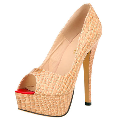 Cross-dresser Unisex Men's Pumps Queen Fashion Peep Toe Platform High Heels 14cm Sexy Patent Leather Shoes Stilettos Large Size
