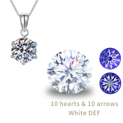 Classic 6-Prongs 925 Silver Moissanite Necklace For Women Cherry Blossom Cut Russian Cut Sakura Cut Women's Moissanite Necklace