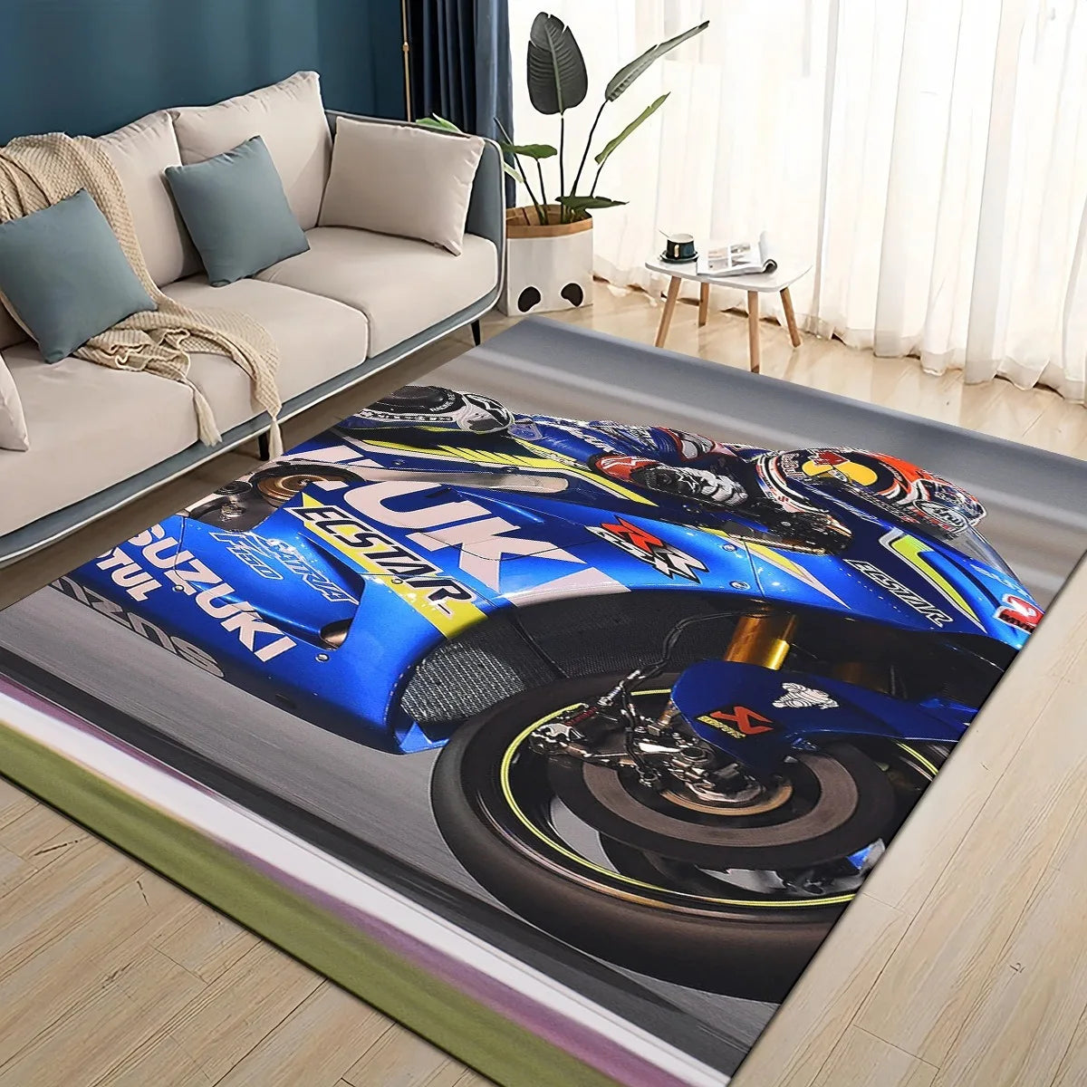 Suzuki Motorcycle Large Area Rug Carpet for Home Living Room Kids Bedroom Sofa Doormat Decor Non-slip Floor Mat Home Decoration