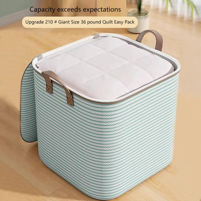 1pc Household Large Capacity Storage Bag Non-woven Material Closet Wardrobe Organizer Can Be Used For Quilt Clothing Toys