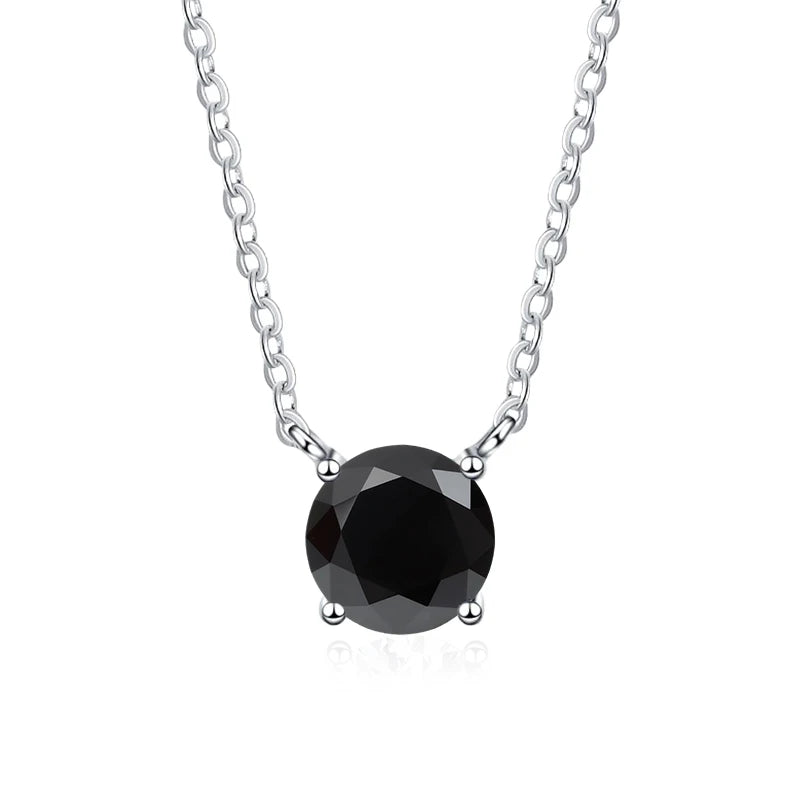 NeeTim 1ct 2ct 3ct Colored Moissanite Necklace for Women 925 Sterling Silver with White Gold Plated Woman's Necklaces Chain