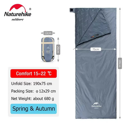 Naturehike Sleeping Bag LW180 Ultralight Cotton Sleeping Bag Waterproof Hiking Sleeping Bag Summer Outdoor Camping Sleeping Bag