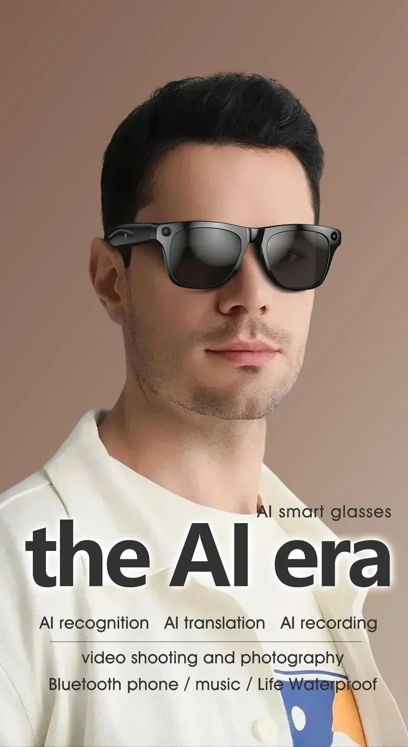 8K AI Smart Glasses With 100MP Camera Chat GPT Touch Sport Sunglasses Bluetooth Call Video Music Player ForMen Women