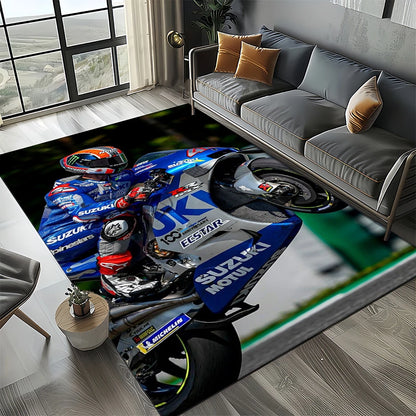 2025 Racing Car S-SUZUKI Logo Motorcycle Carpet Rug for Bedroom Living Room Home Sofa Decoration,kids Play Decor Floor Mat Gift