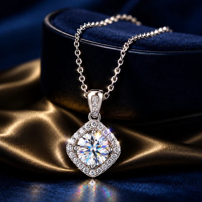 1.0ct Moissanite Necklace VVS1 D Color With Certificate 18K Gold Plated S925 Sterling Sliver Fine Jewelry for Woman Jewelry Gift