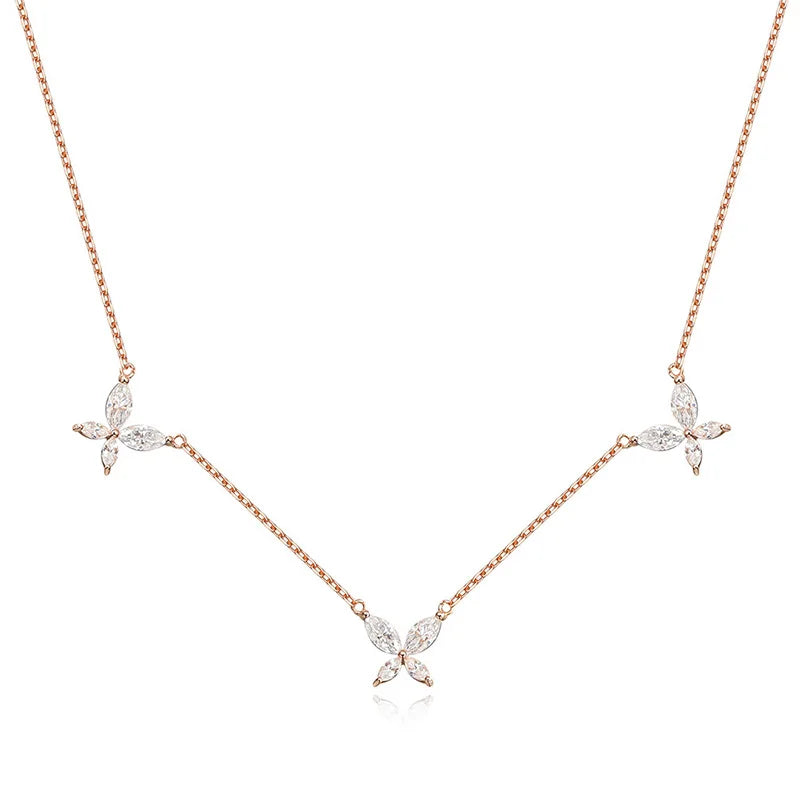 Smyoue 18K Plated Marquise Cut Moissanite Necklace Pendant for Women Girls Gift Lab Diamond Chain 925 Sterling Silver Jewelry