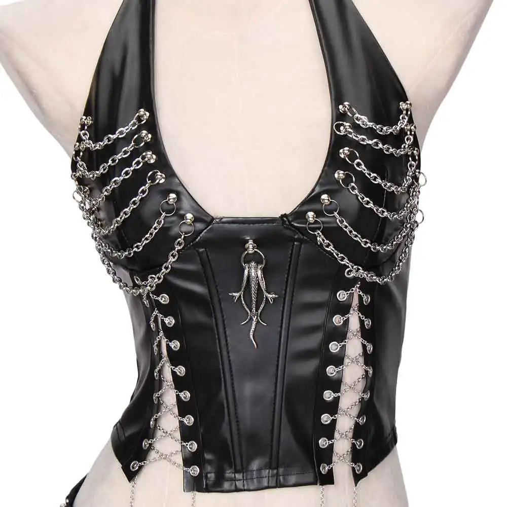 Goth Top Y2K Clothes Women's Tanks Emo Clothing Gothic Boho Tops with Spikes Punk Rock Teens Festival Spiked Bra Grunge T Shirt