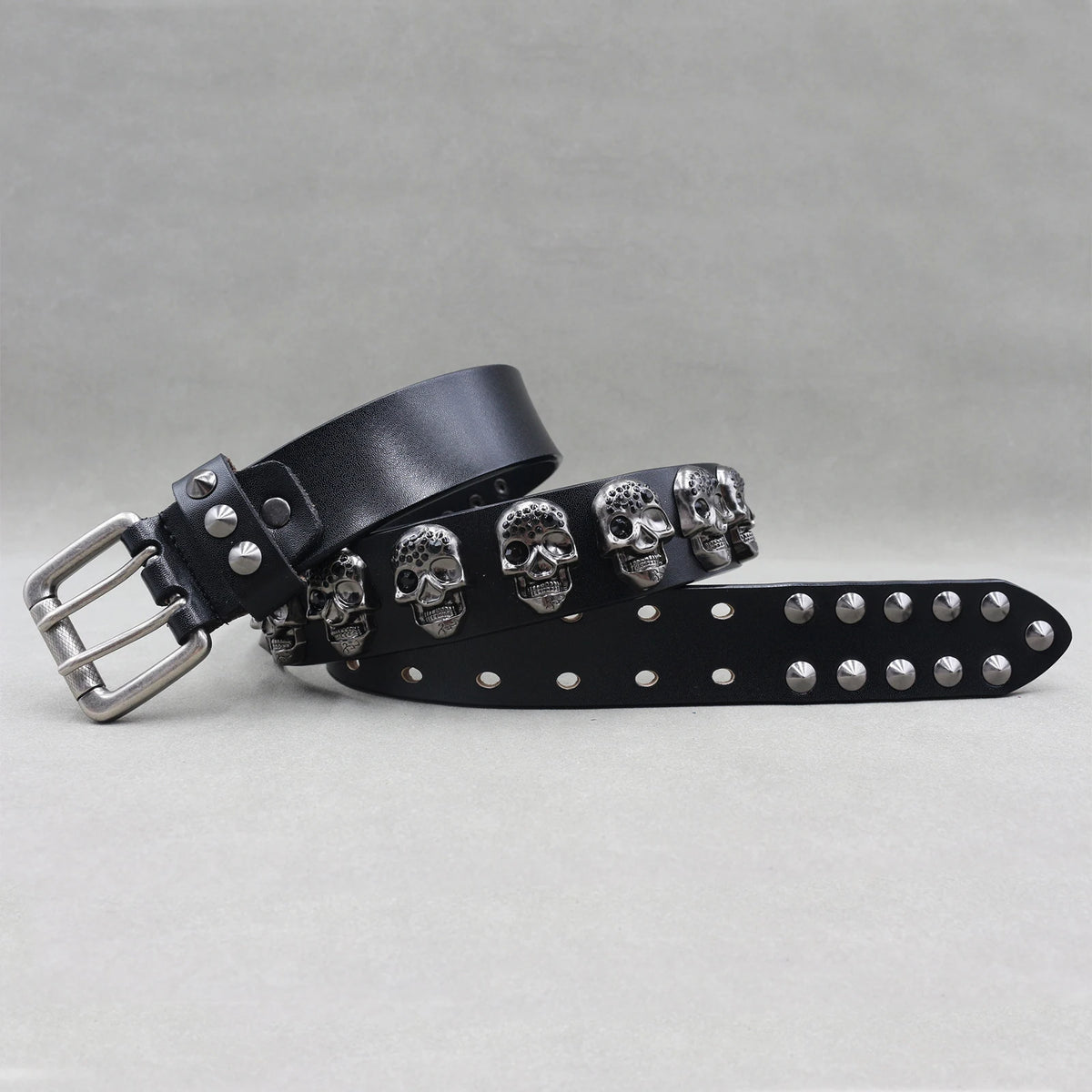 Heavy Metal Punk Belt Genuine Leather Hip Hop Belts For Men Cross Rivet Jeans belt male Strap Ceinture Homme designer belt