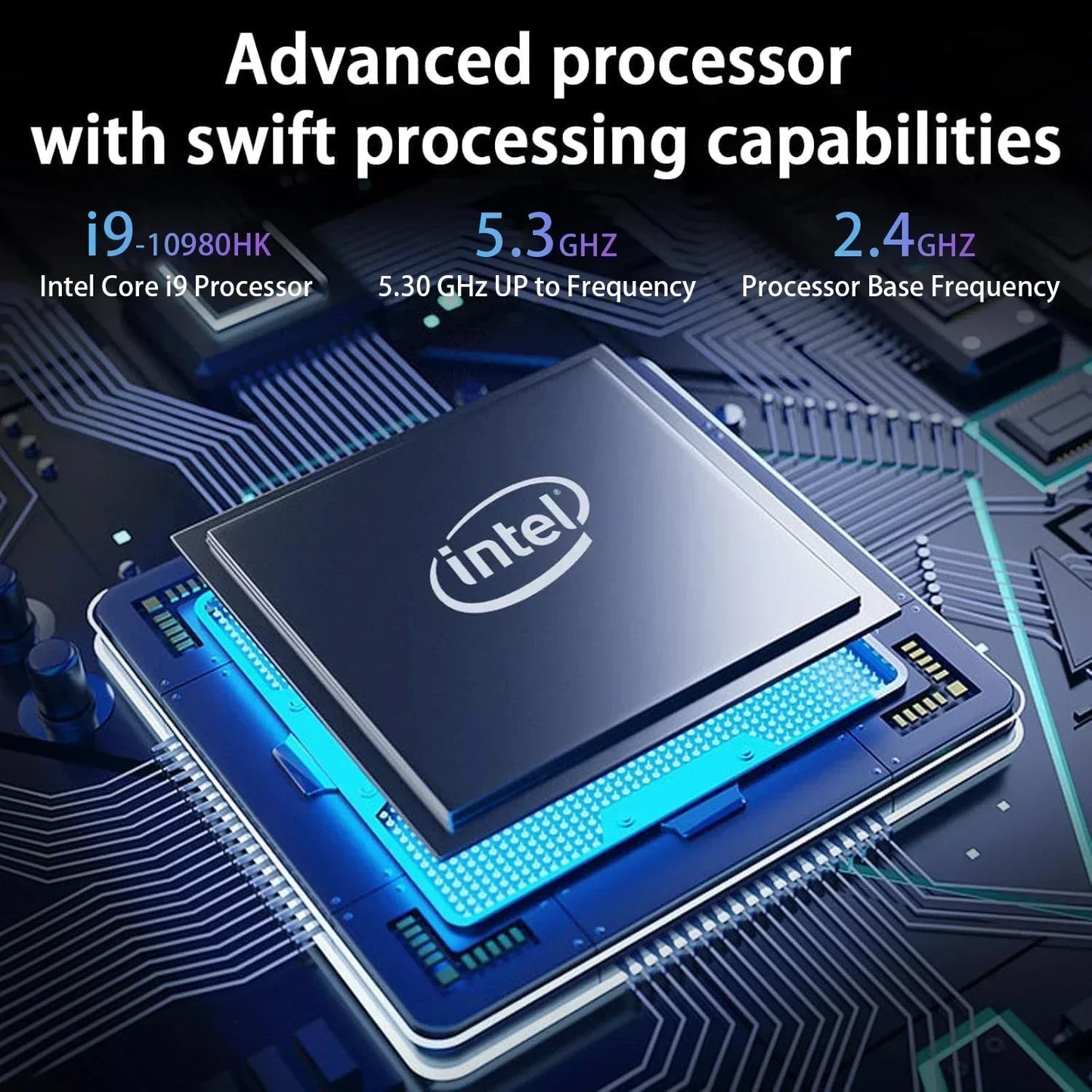 Intel Core i9 10980HK 14.1 Inch Pro Laptop 8C 16T 2.4GHz Base 5.3GHz Boost 16MB 45W 32GB RAM 2TB M.2 SSD Gaming Office