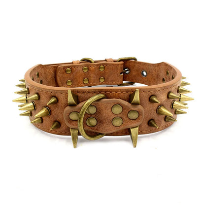 The Mighty Large Spiked Studded Dog Collar Protect Dog's Neck from Bites Durable & Stylish Dog Spike Collar for Mastiff Pitbull