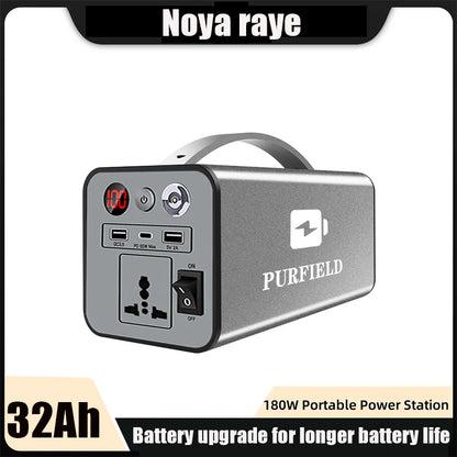 32000mAh 180W 110V 220V Portable Power Station Mobile Power Station Solar Power Generator Outdoor Emergency Bank For Camping