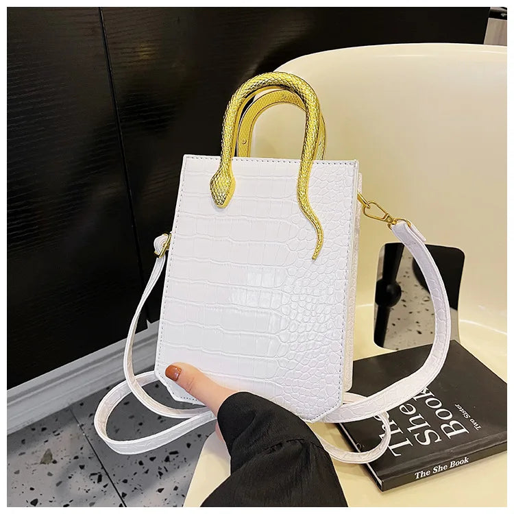 Stone Patterned Handbag for Women Glossy Purse and Handbags Crossbody Bags for Women Tote Bag PU Designer Bag Сумка Женская 2024