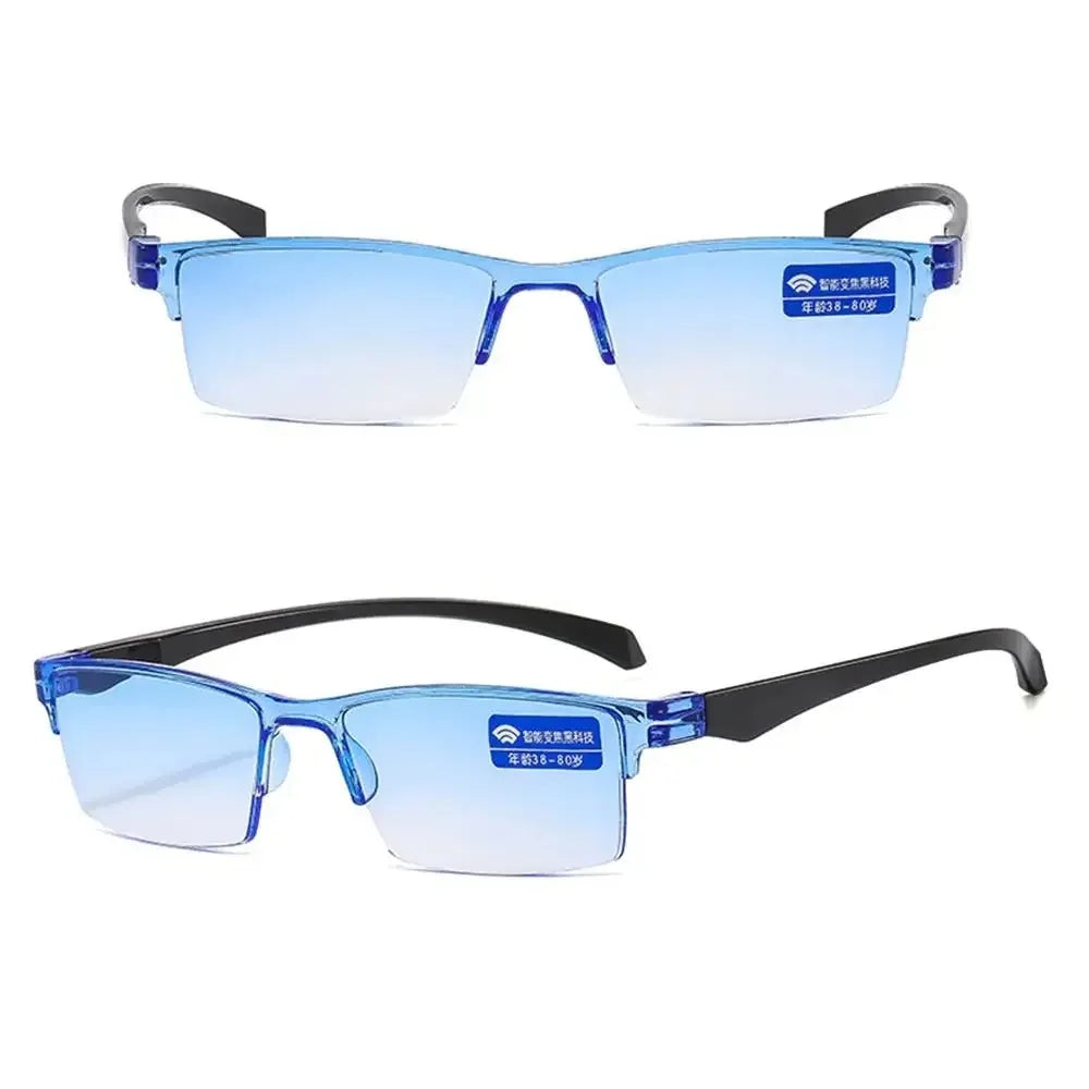 Smart Automatic Zoom Reading Glasses Rimless Optical Presbyopia Eyewear Ultralight Spectacle Blue Light Glasses Unisex