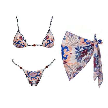 2026 New 2Pcs Solid Swimsuit Bandeau Biquini Sexy Bikini Women Swimwear Push Up Swim Suits Female Sarong Bathingsuit Beachwear