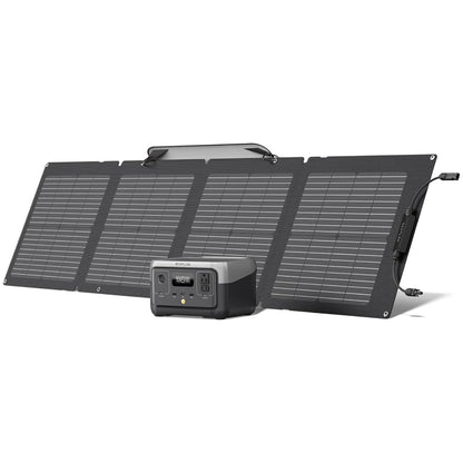 ECOFLOW Portable Power Station RIVER 2, 243Wh LiFePO4 Battery/ 1 Hour Fast Charging, 2 Up to 600W AC Outlets, Solar Generator
