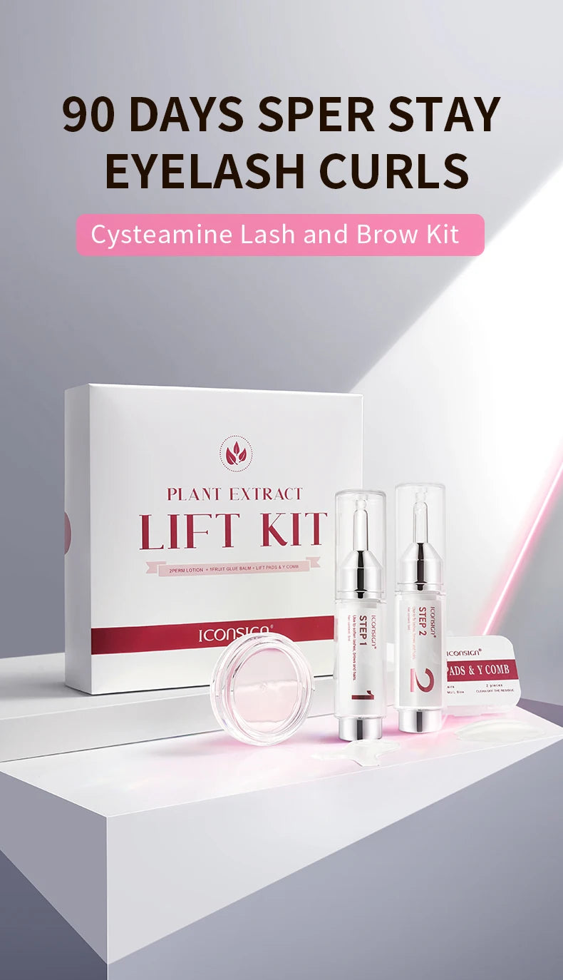 ICONSIGN Cysteamine Lift Kit 8-12 Min Plant Extract Vegan Ingredient Eensitive Skin Eyelash Brow lift Gift Beauty Makeup Sets
