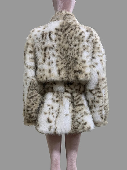 Nerazzurri Autumn Winter Colorful Oversized Thick Warm Hairy Faux Lynx lynx Fur Coat Women Sashes Luxury Fluffy Jacket Clothes