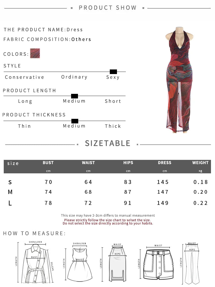 Weird Puss Diamond Print Dress Women Backless Split Colorful Halter Sexy Deep V-Neck Elegant Birthday Party Stretch Vestidos