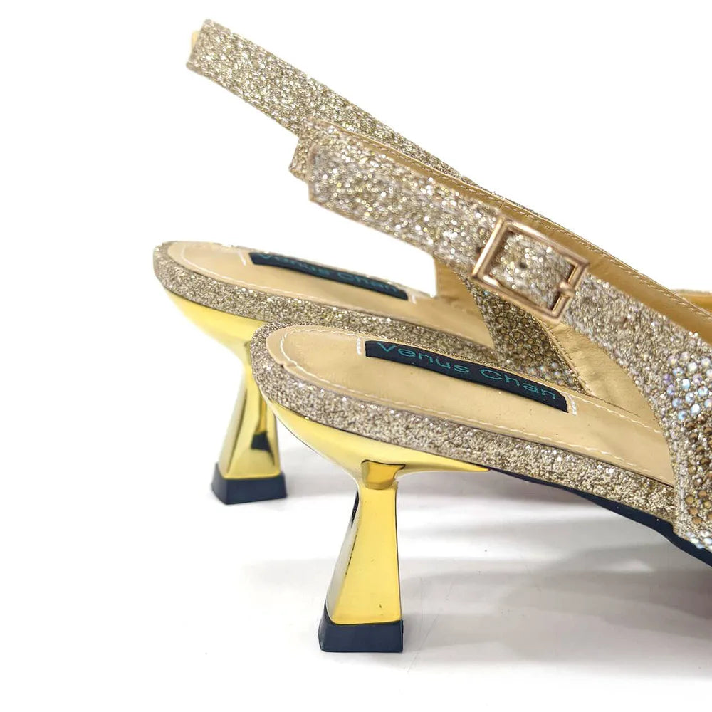Newest Arrivals Special Design Silver Color African Women Shoes and Bag Set Pointed Toe Pumps for Wedding Party