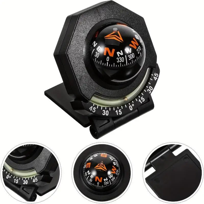 Car Dashboard Foldable Compass Spherical  Mount for Accurate Direction Long Road Travel