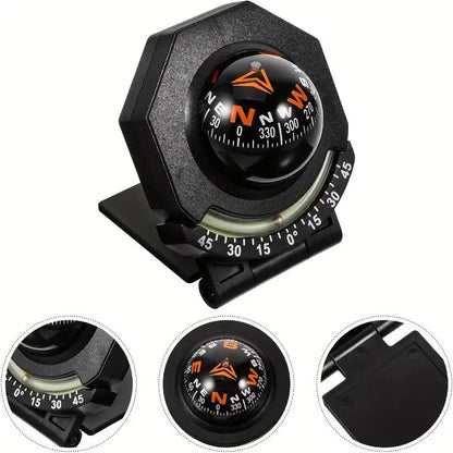 Car Dashboard Foldable Compass Spherical  Mount for Accurate Direction Long Road Travel