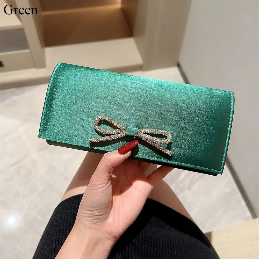 Luxury Sequins Silk Evening Bags Silver Clutch Bag Chain Bags Women Ladies