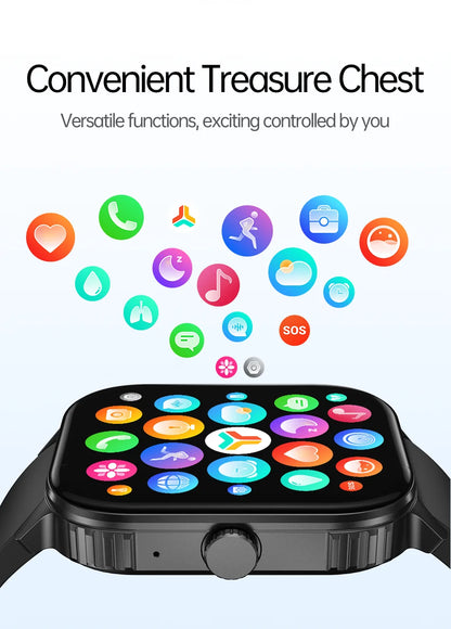 2026 1000mAh Large Battery 2026 New 2.04" HD Display Health Monitor Smart Watch Bluetooth Call IP68 Waterproof Sports Smartwatch