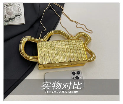 2026 Luxury Designer Women's Shoulder Bags Silver Evening Clutch Bag Trend Clip Party Purse Fashion Crossbody Handbag