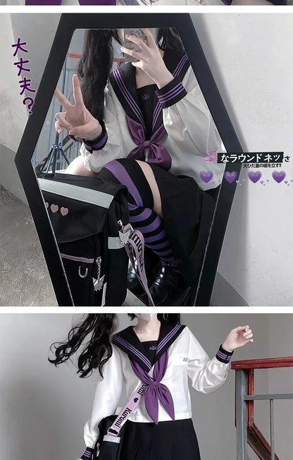 jk uniform Japanese student JK sailor suit long-sleeved intermediate suit Cosplay-Friendly Uniform Cute Japanese Style Uniform