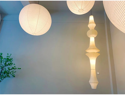 Nordic Wabi Sabi Wind Rice Paper Led Pendant Lights Living Room Bedroom Corner Chandelier Duplex Loft Home Decor Bedside Lamp