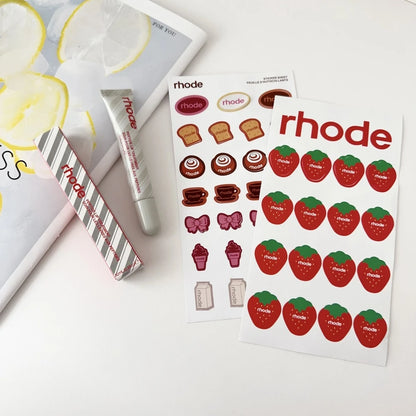 Rhode Summer Lip Moisturizer Lip Balm Smoothing Lipstick Lines Lasting Nourishing Women Makeup Daily Gloss Care with Stickers